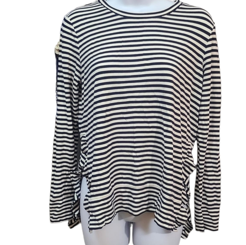 STELLA & DOT Black & white stripe top S